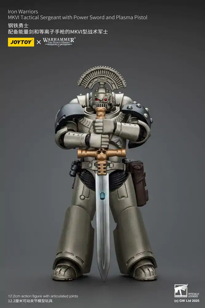 Warhammer The Horus Heresy Action Figur 1/18 lron Warriors MKVI Tactical Sergeant mit Power Sword und Plasma Pistol 12 cm Produktfoto