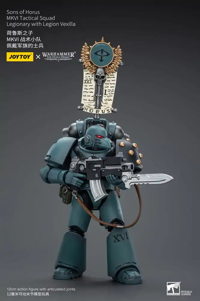 Warhammer The Horus Heresy Actionfigur 1/18 Sons of Horus MKVI Tactical Squad Legionary with Legion Vexilla 12 cm termékfotó