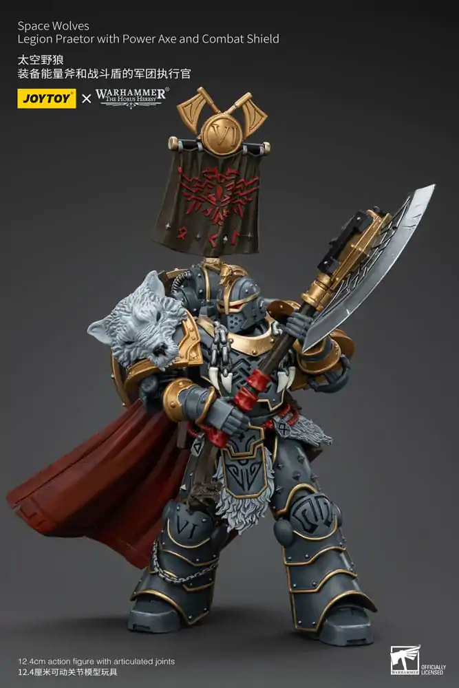 Warhammer The Horus Heresy Actionfigur 1/18 Space Wolves Legion Praetor with Power Axe and Combat Shield 12 cm termékfotó