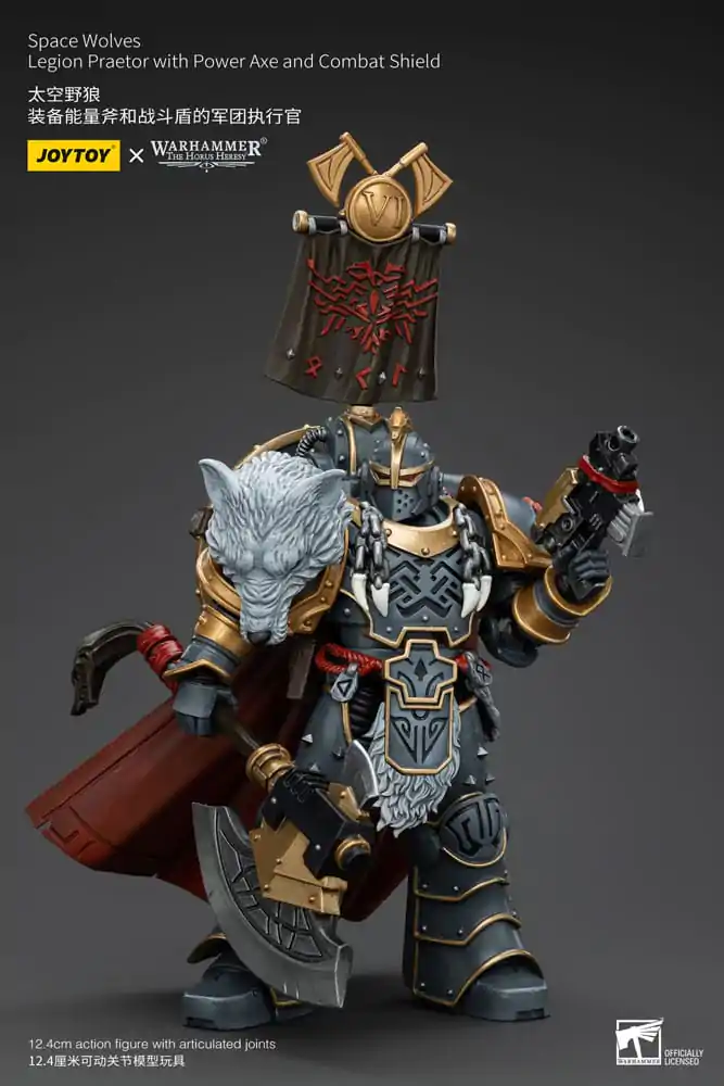 Warhammer The Horus Heresy Actionfigur 1/18 Space Wolves Legion Praetor with Power Axe and Combat Shield 12 cm termékfotó