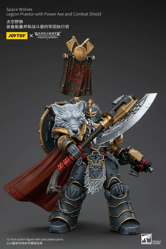 Warhammer The Horus Heresy Actionfigur 1/18 Space Wolves Legion Praetor with Power Axe and Combat Shield 12 cm termékfotó