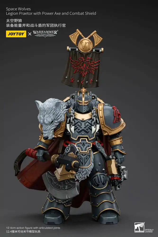 Warhammer The Horus Heresy Actionfigur 1/18 Space Wolves Legion Praetor with Power Axe and Combat Shield 12 cm termékfotó