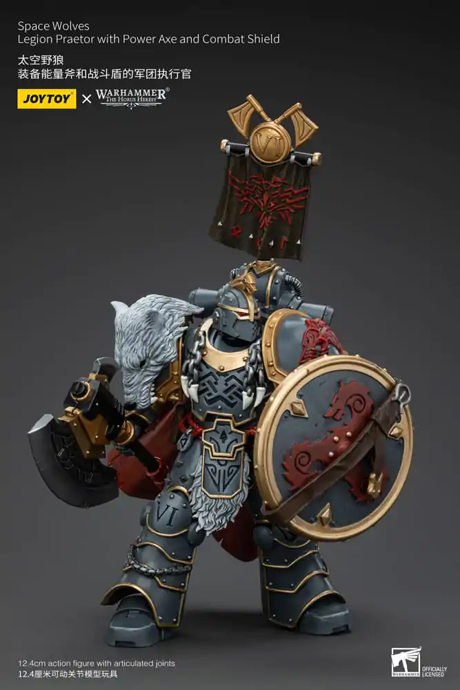 Warhammer The Horus Heresy Actionfigur 1/18 Space Wolves Legion Praetor with Power Axe and Combat Shield 12 cm termékfotó