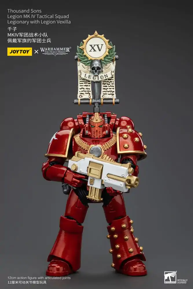 Warhammer The Horus Heresy Actionfigur 1/18 Thousand Sons Legion MK IV Tactical Squad Legionary with Legion Vexilla 12 cm termékfotó