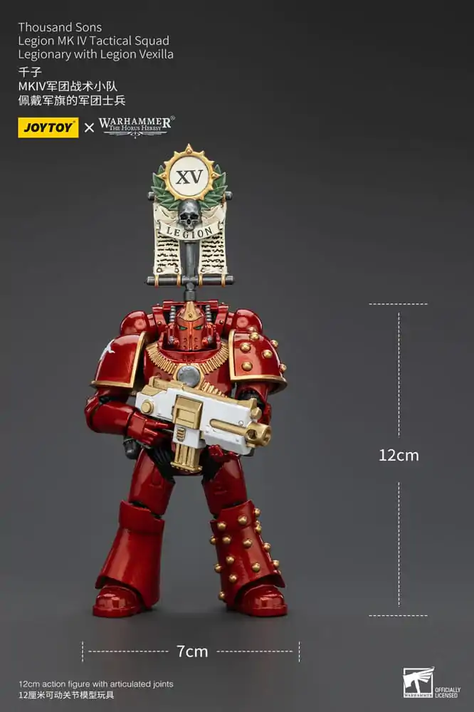 Warhammer The Horus Heresy Actionfigur 1/18 Thousand Sons Legion MK IV Tactical Squad Legionary with Legion Vexilla 12 cm termékfotó