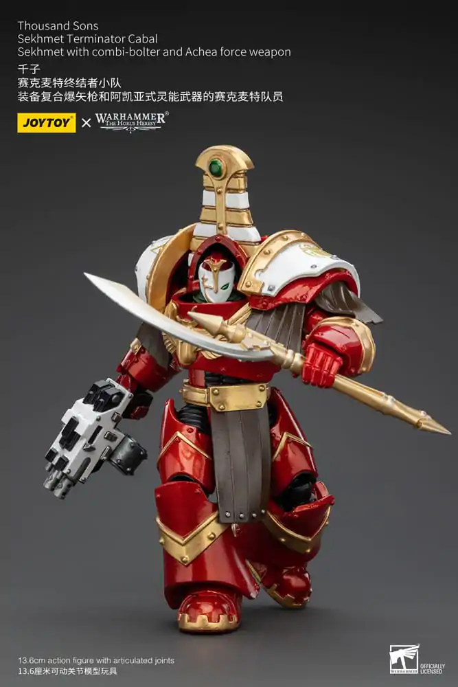 Warhammer The Horus Heresy Actionfigur 1/18 Thousand Sons Sekhmet Terminator Cabal Sekhmet with Combi-Bolter and Achea Force Weapon 14 cm termékfotó