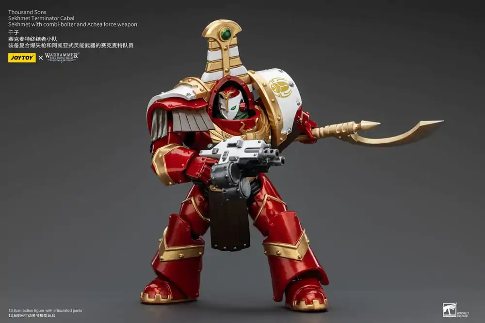 Warhammer The Horus Heresy Actionfigur 1/18 Thousand Sons Sekhmet Terminator Cabal Sekhmet with Combi-Bolter and Achea Force Weapon 14 cm termékfotó