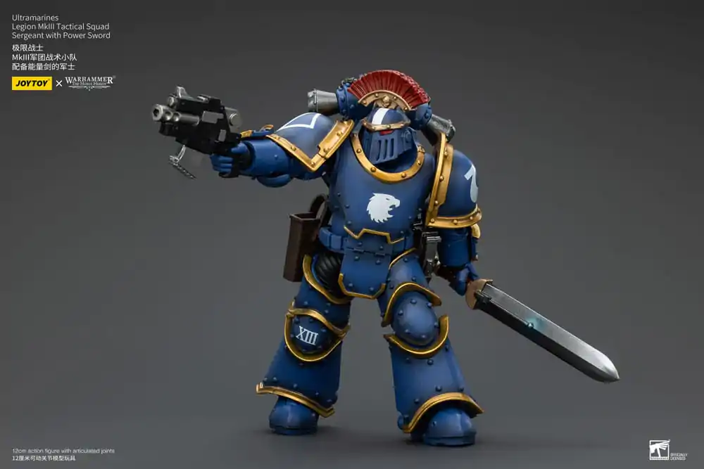 Warhammer The Horus Heresy Actionfigur 1/18 Ultramarines Legion MKIII Tactical Squad Sergeant with Power Sword 12 cm termékfotó