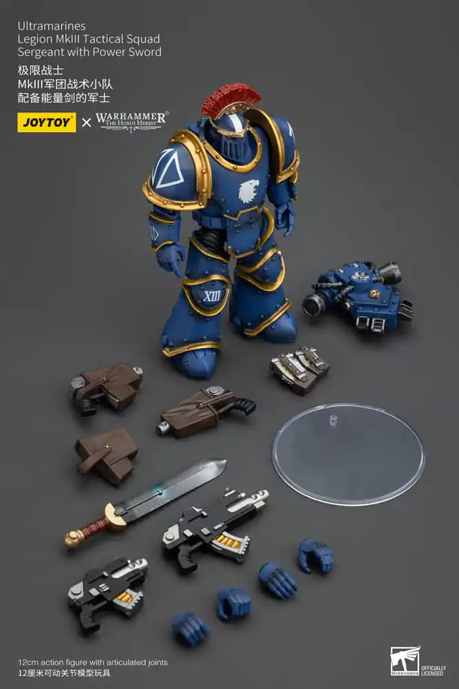 Warhammer The Horus Heresy Actionfigur 1/18 Ultramarines Legion MKIII Tactical Squad Sergeant with Power Sword 12 cm termékfotó