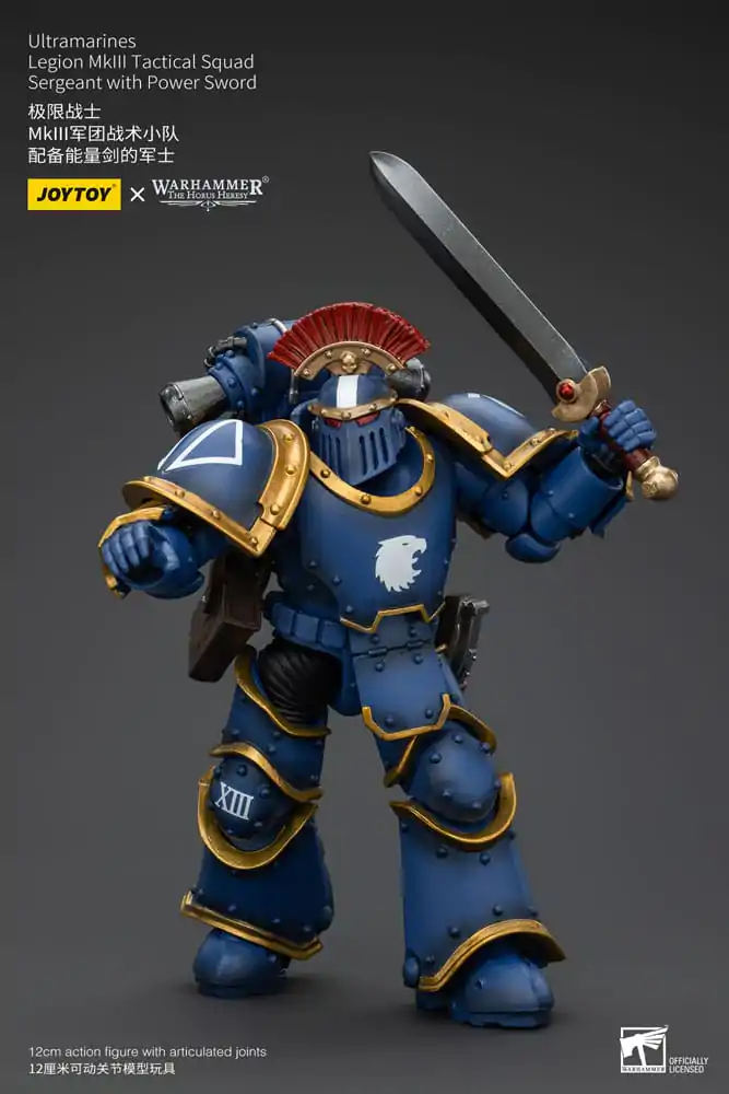 Warhammer The Horus Heresy Actionfigur 1/18 Ultramarines Legion MKIII Tactical Squad Sergeant with Power Sword 12 cm termékfotó