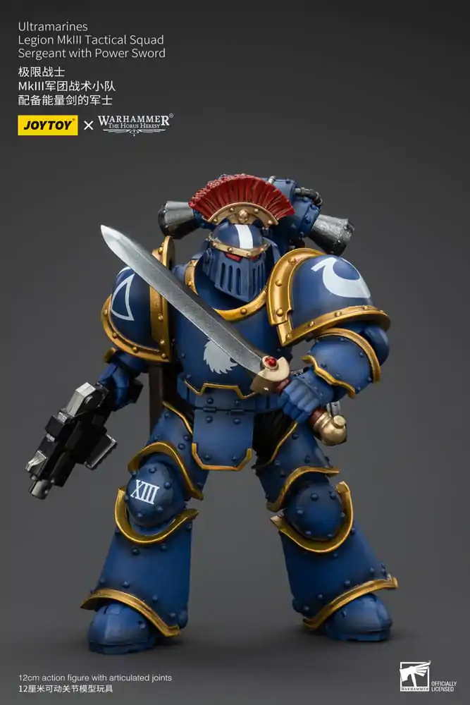 Warhammer The Horus Heresy Actionfigur 1/18 Ultramarines Legion MKIII Tactical Squad Sergeant with Power Sword 12 cm termékfotó