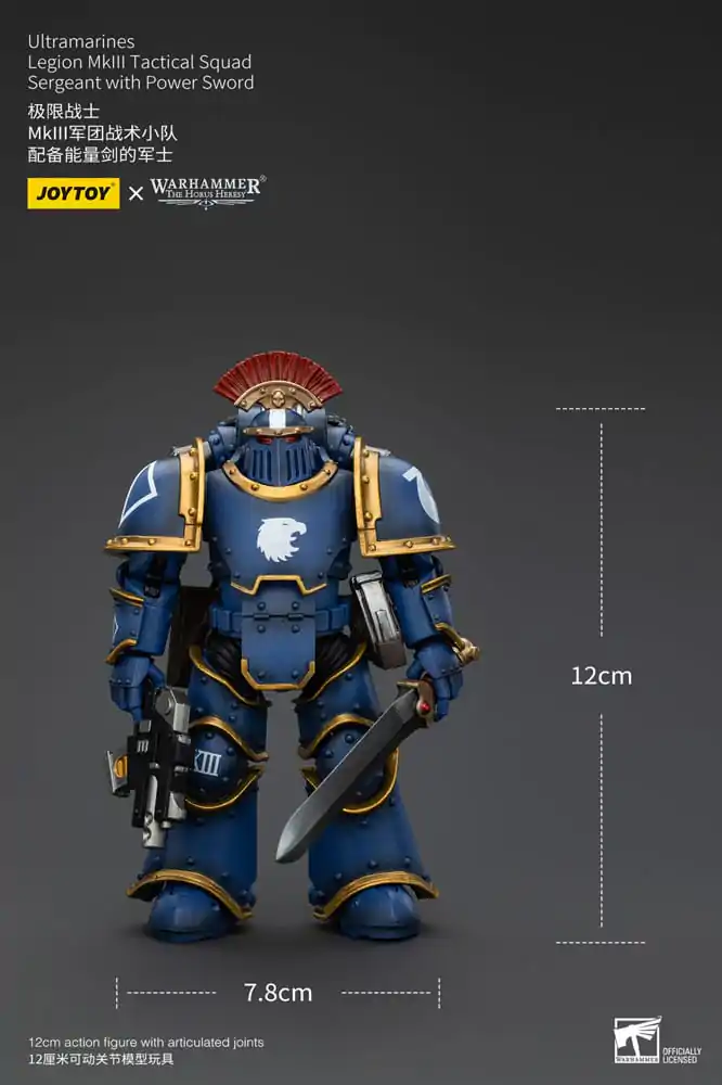 Warhammer The Horus Heresy Actionfigur 1/18 Ultramarines Legion MKIII Tactical Squad Sergeant with Power Sword 12 cm termékfotó