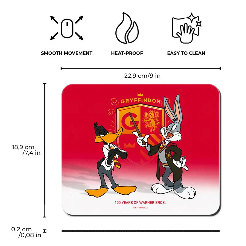 Warner Bros 100th Anniversary Looney Tunes Harry Potter Gryffindor Mousepad Produktfoto
