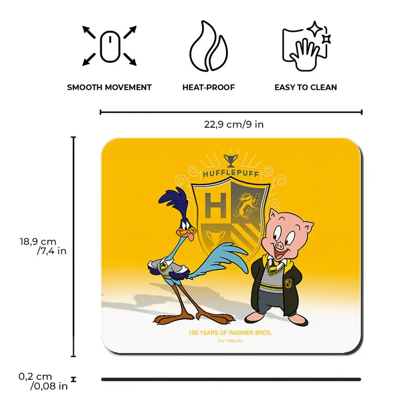 Warner Bros 100th Anniversary Looney Tunes Harry Potter Hufflepuff Mousepad Produktfoto