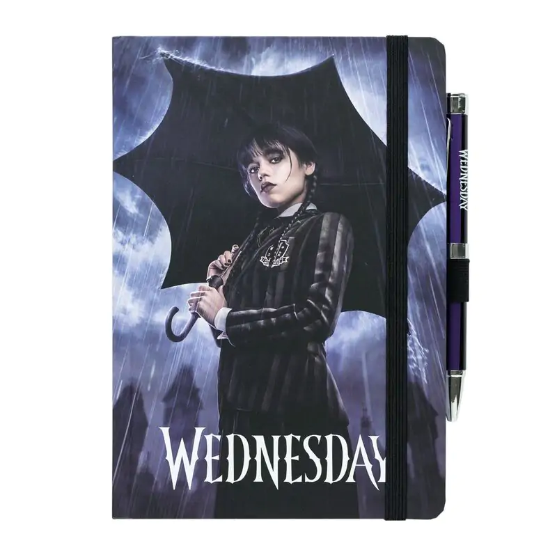 Wednesday Addams A5 Notizbuch und Projektorstift Produktfoto