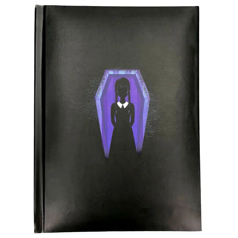 Wednesday Dark Side A5 Notizbuch mit Leuchtfunktion Produktfoto