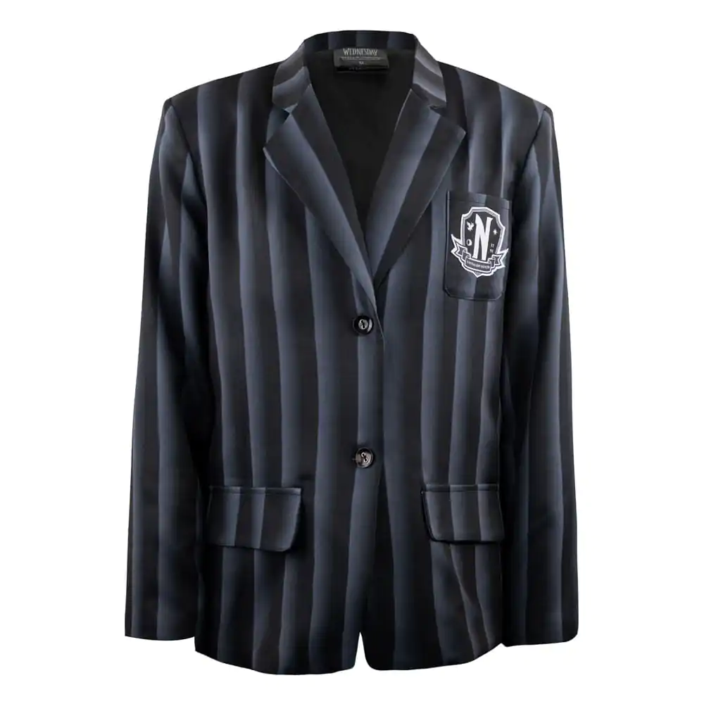 Wednesday Jacke Nevermore Academy black Striped Blazer termékfotó