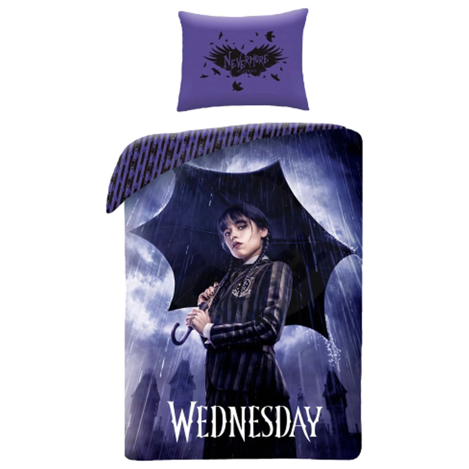 Wednesday Rainy Day Mikrofaser Bettbezug Produktfoto