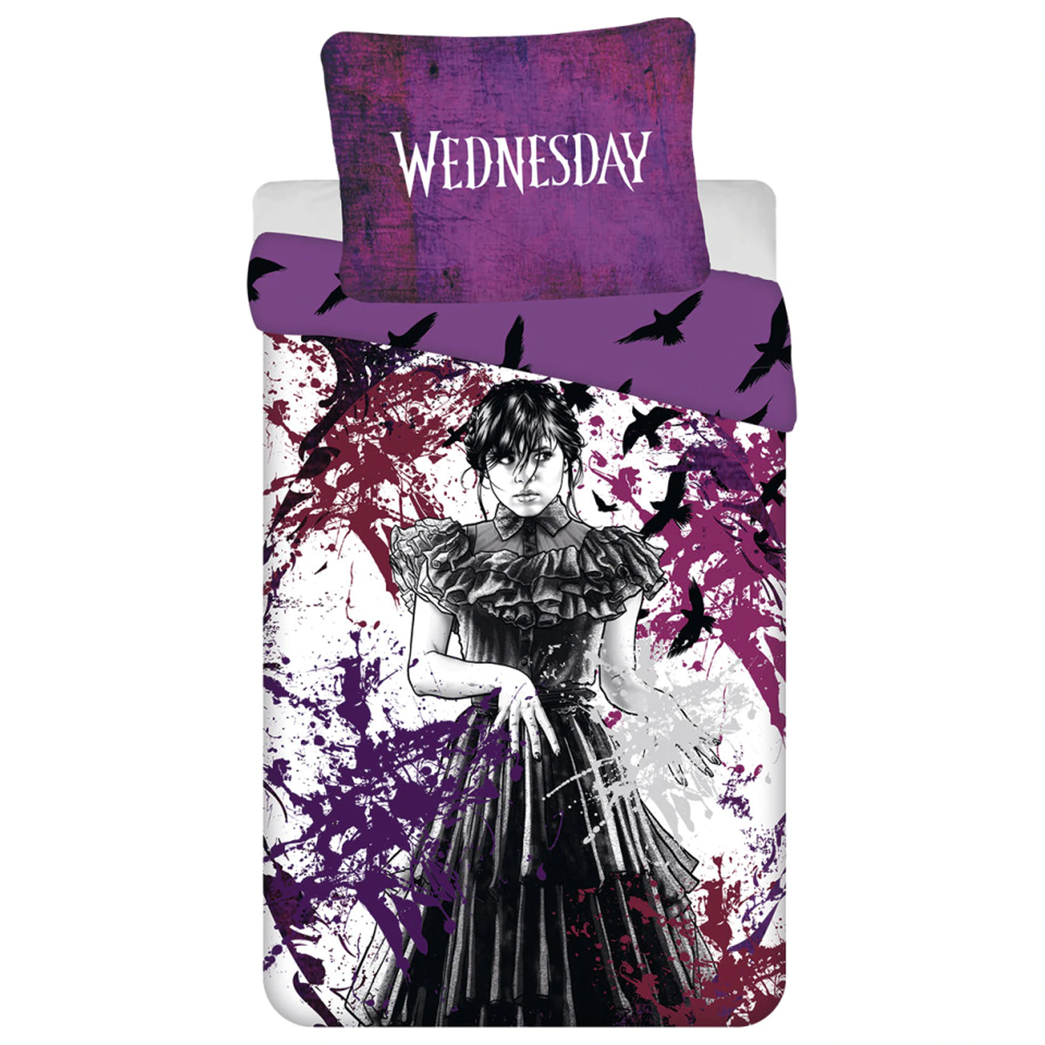 Wednesday Raven Mikrofaser-Bettbezug Produktfoto