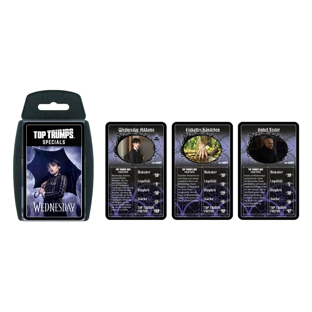 Wednesday Card Game Top Trumps German VersionMittwoch Kartenspiel Top Trumps German Version Produktfoto