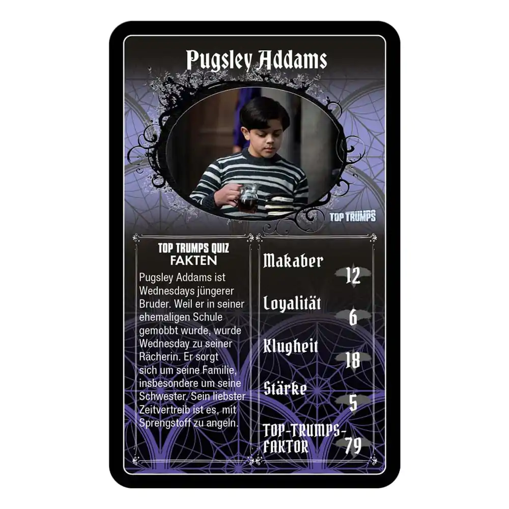 Wednesday Card Game Top Trumps German VersionMittwoch Kartenspiel Top Trumps German Version Produktfoto