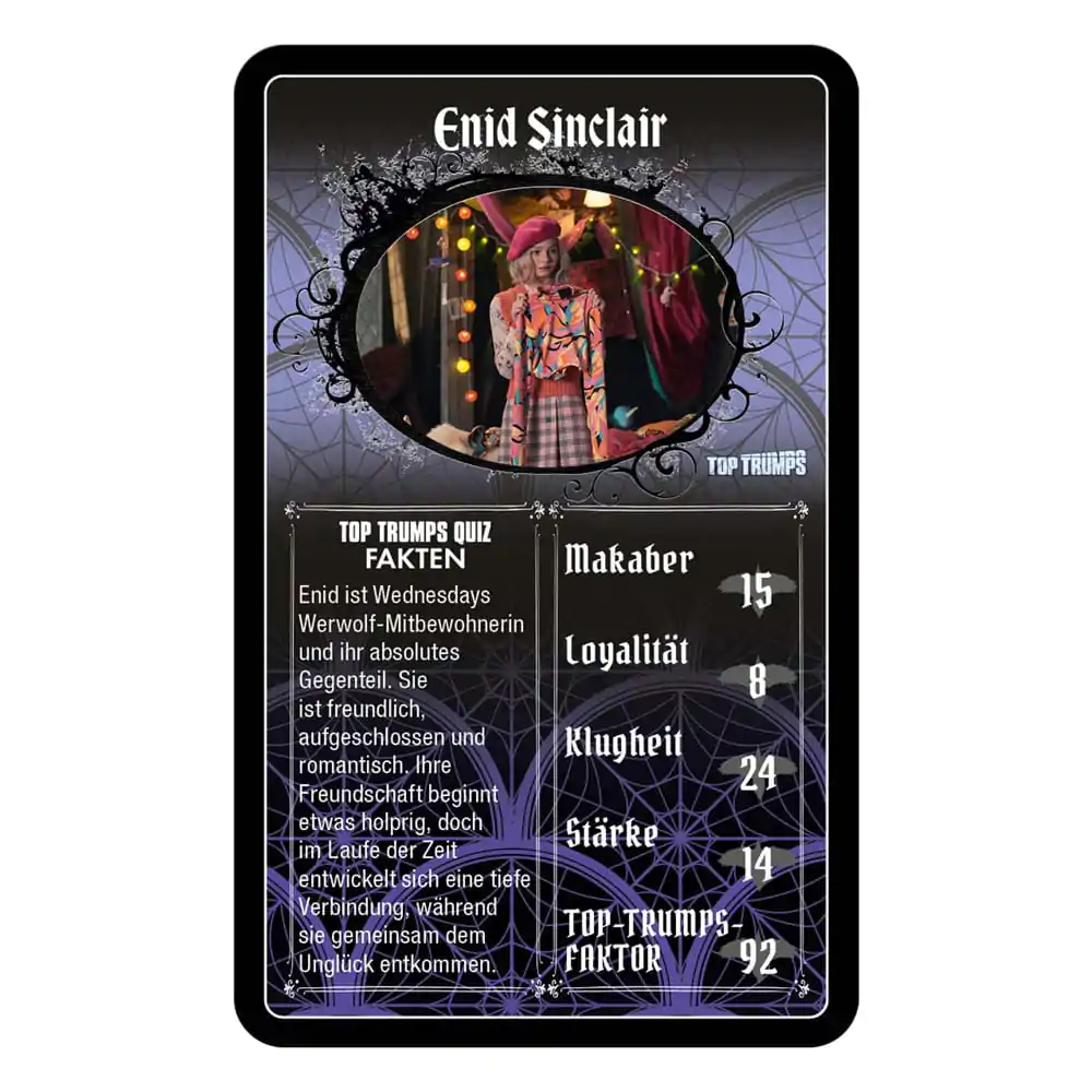 Wednesday Card Game Top Trumps German VersionMittwoch Kartenspiel Top Trumps German Version Produktfoto