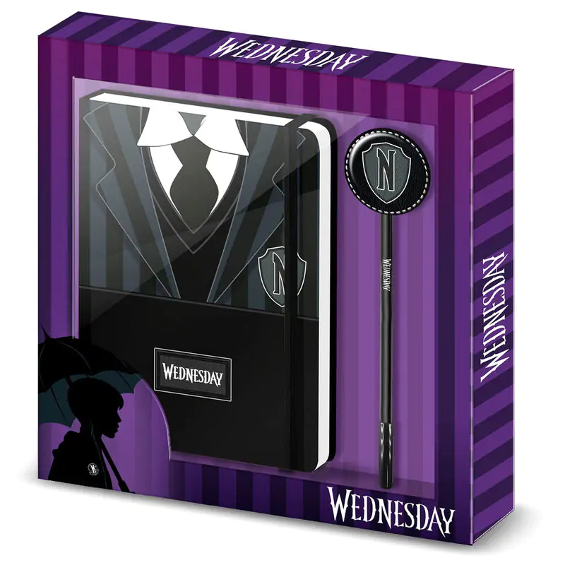 Wednesday Uniform Tagebuch + Stift Set Produktfoto