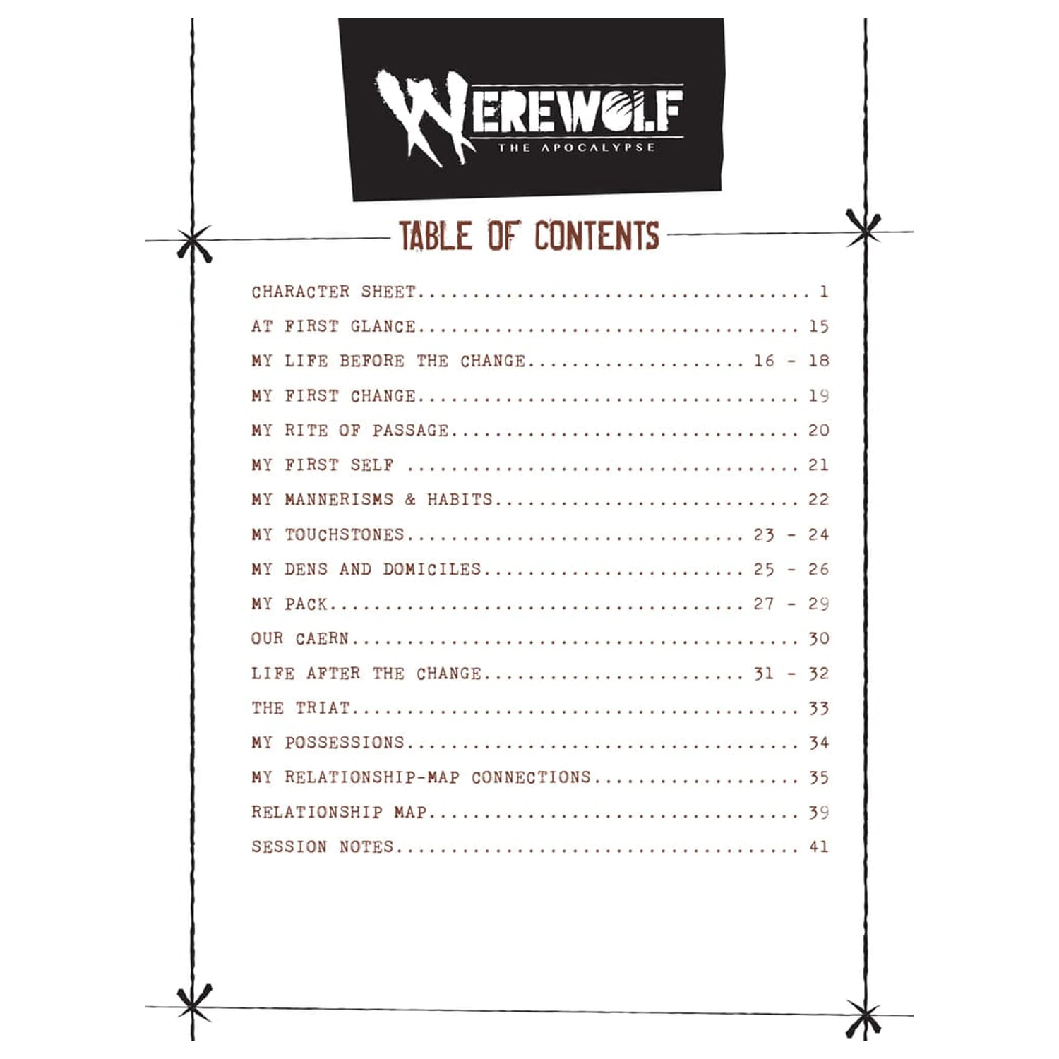 Werewolf: The Apocalypse 5th Edition Rollenspiel Notizbuch Erweitertes Charakterbogen Notizbuch *englische Version* Produktfoto