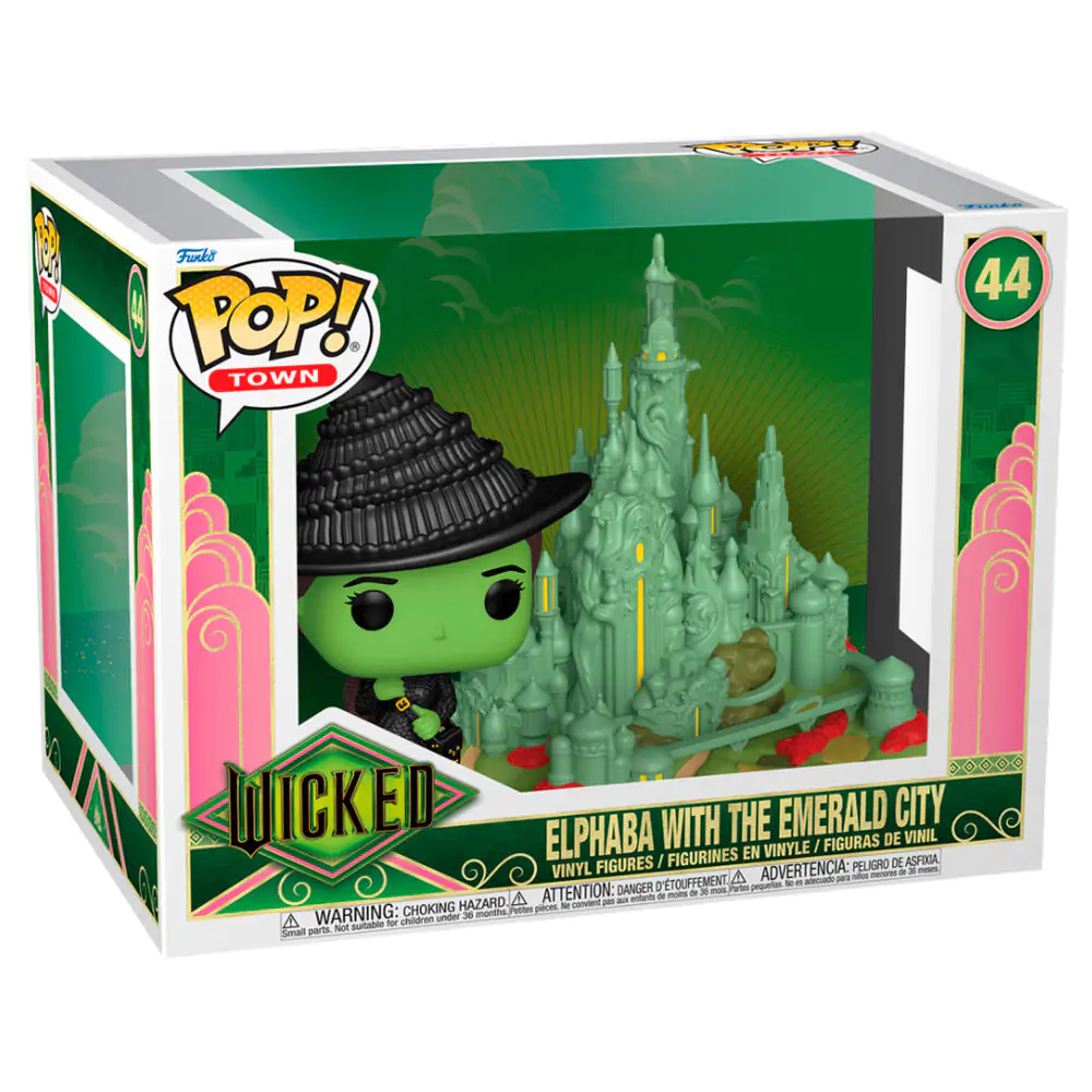 Wicked Funko POP! Town Vinyl Figur Elphaba with the Emerald City 9 cm Produktfoto