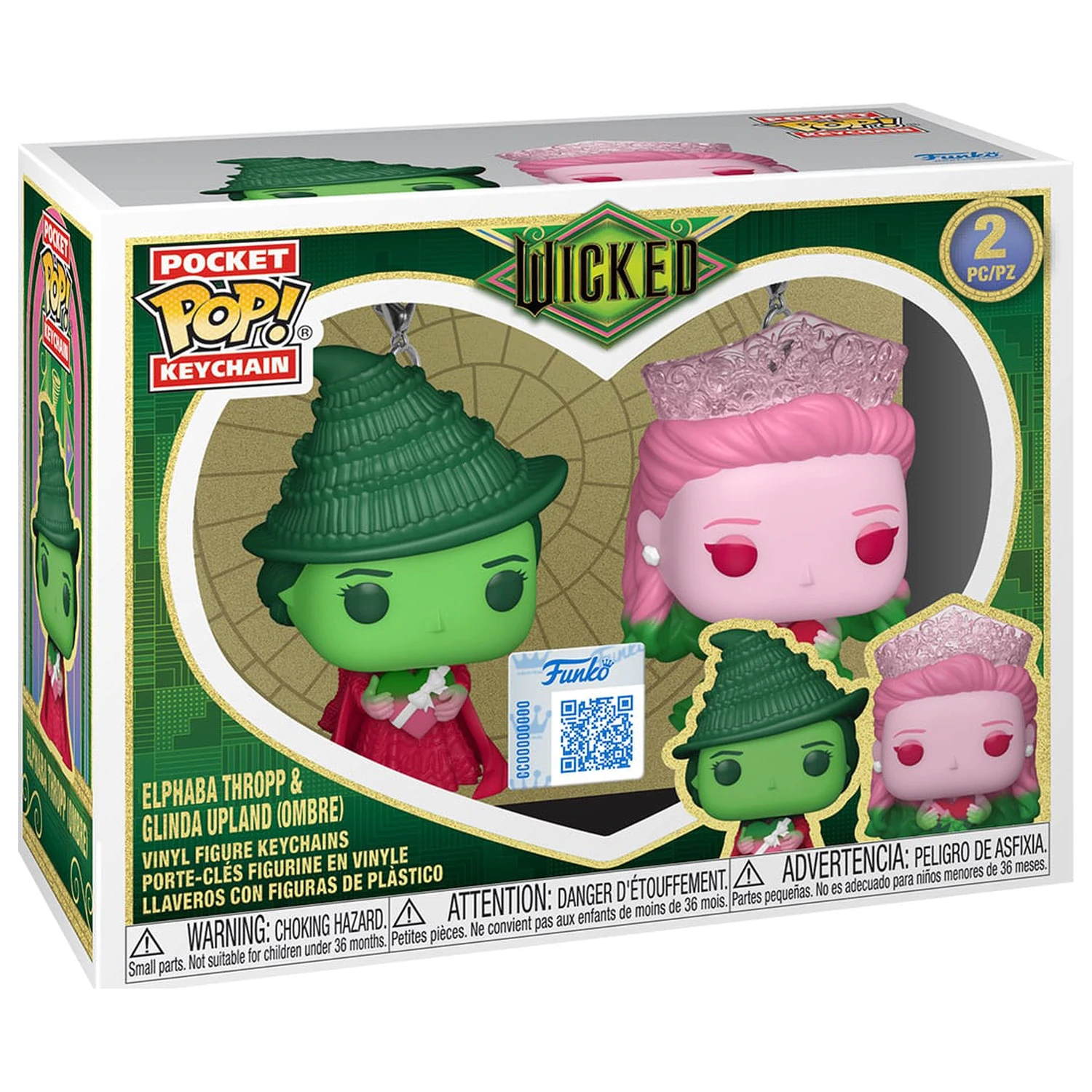 Wicked Funko POP! Vinyl Schlüsselanhänger 2er-Pack G&E (Ombre) 4 cm Produktfoto