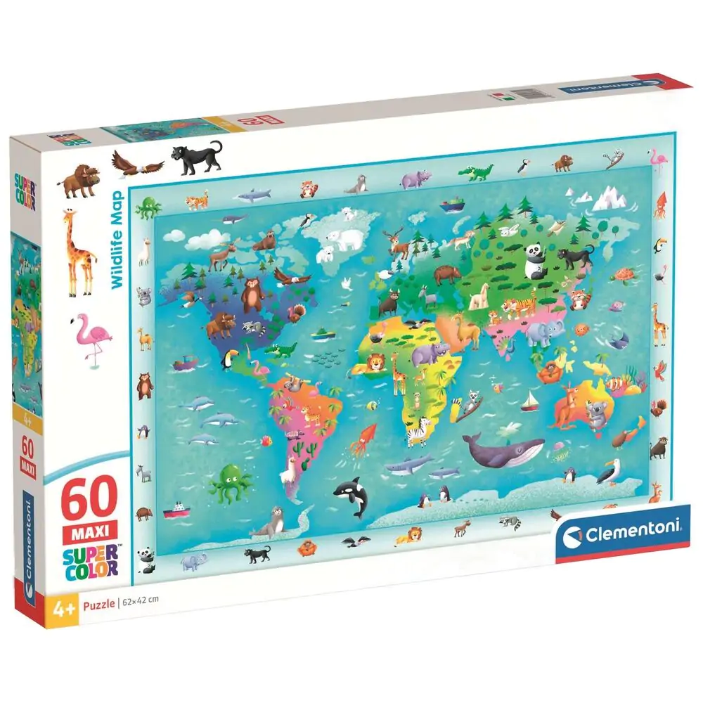 Wildlife Map maxi Puzzle 60St Produktfoto