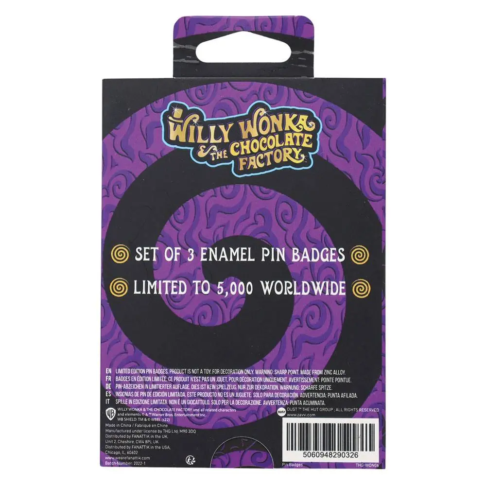 Charlie und die Schokoladenfabrik Ansteck-Pins 3er-Set Limited Edition Produktfoto