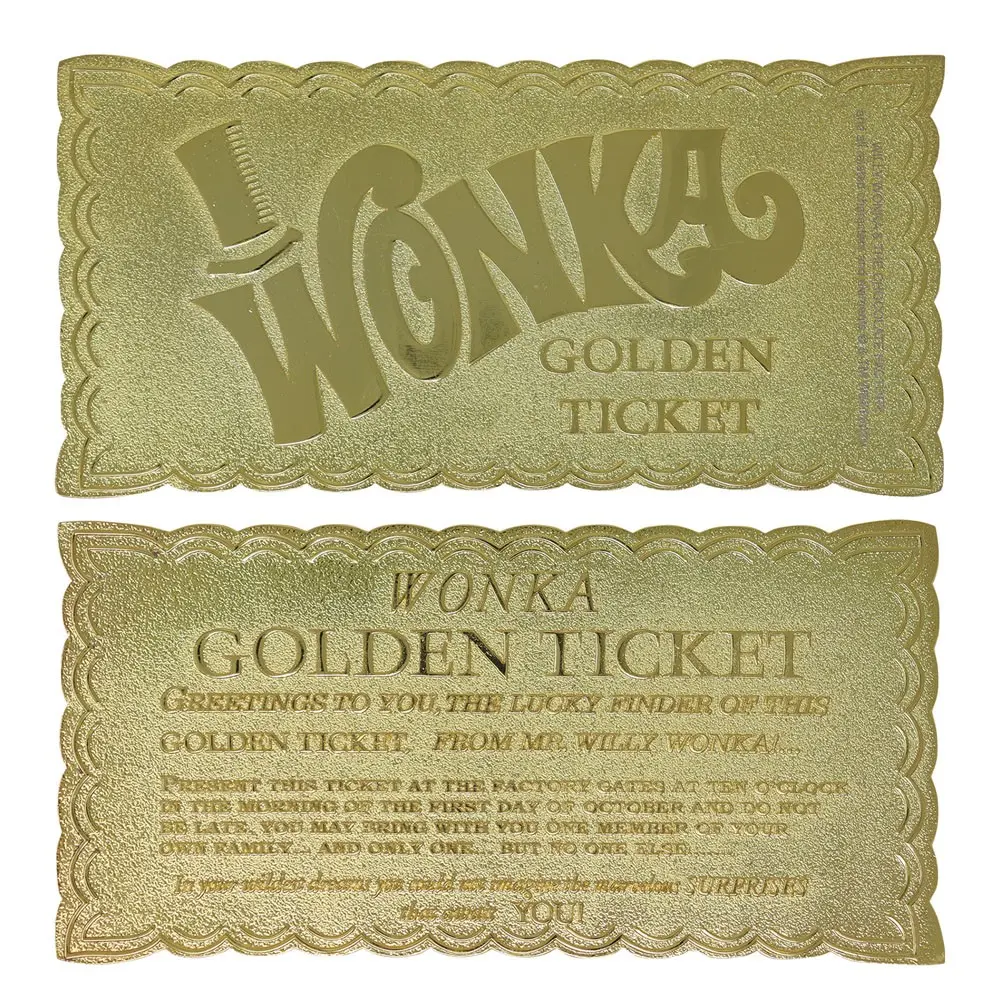 Charlie und die Schokoladenfabrik Replik Mini Golden Ticket Produktfoto