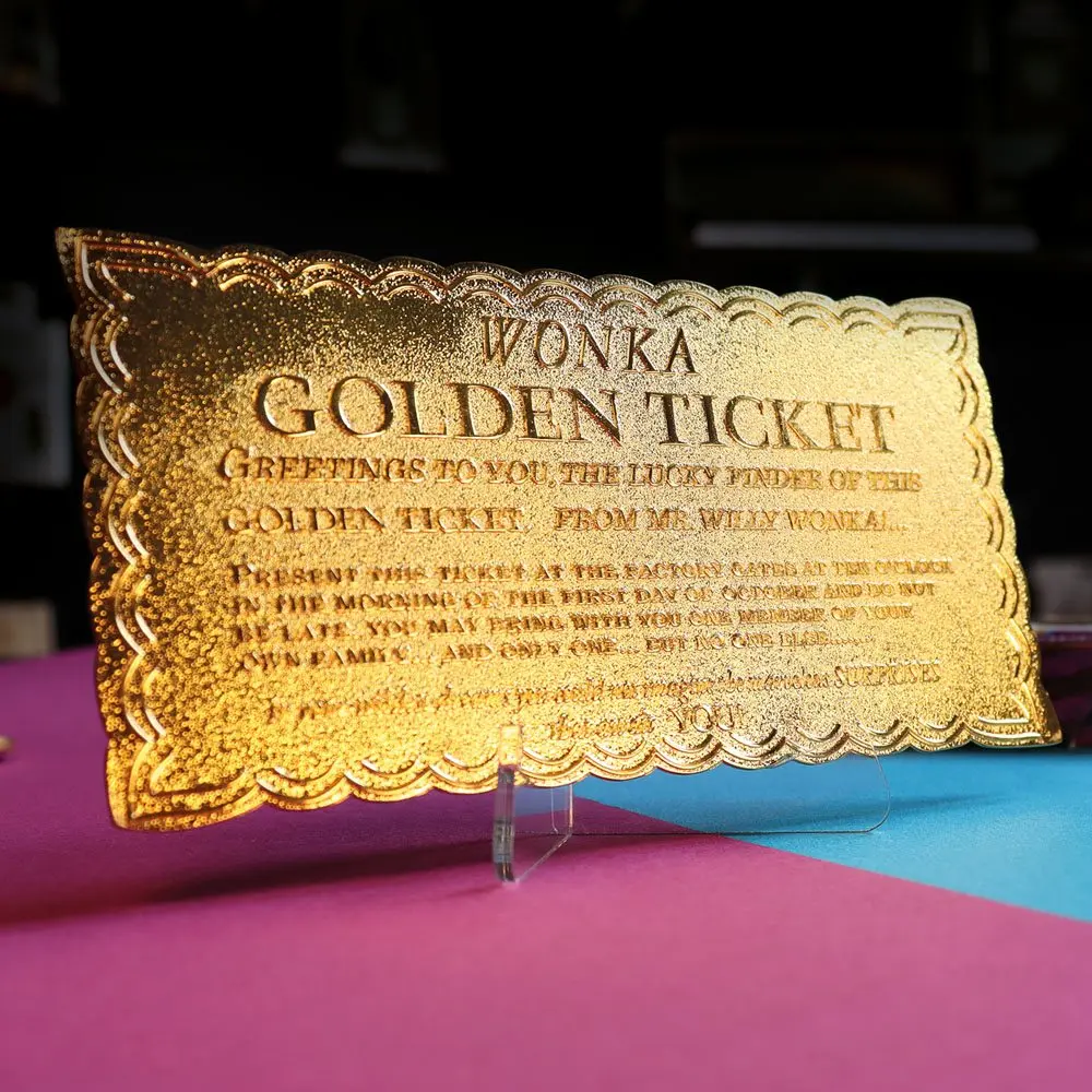 Charlie und die Schokoladenfabrik Replik Mini Golden Ticket Produktfoto
