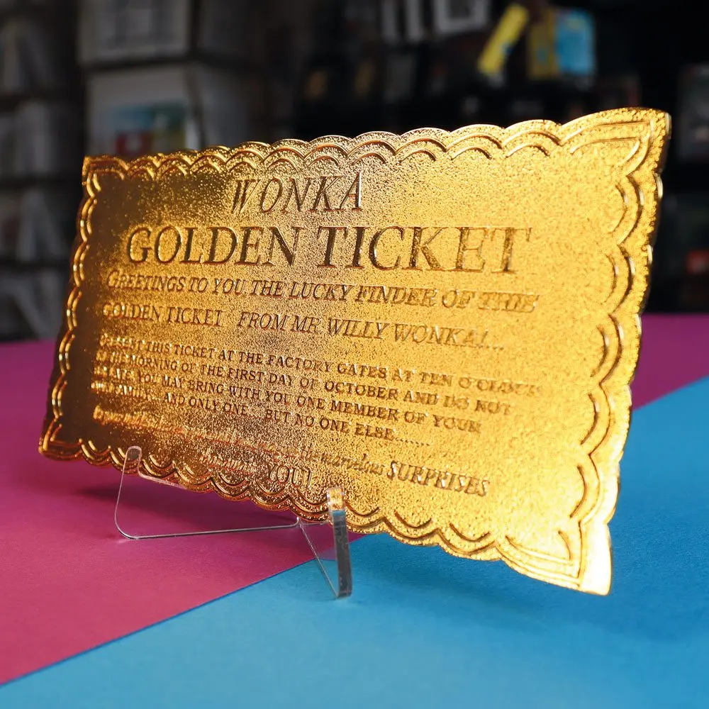 Charlie und die Schokoladenfabrik Replik Mini Golden Ticket Produktfoto