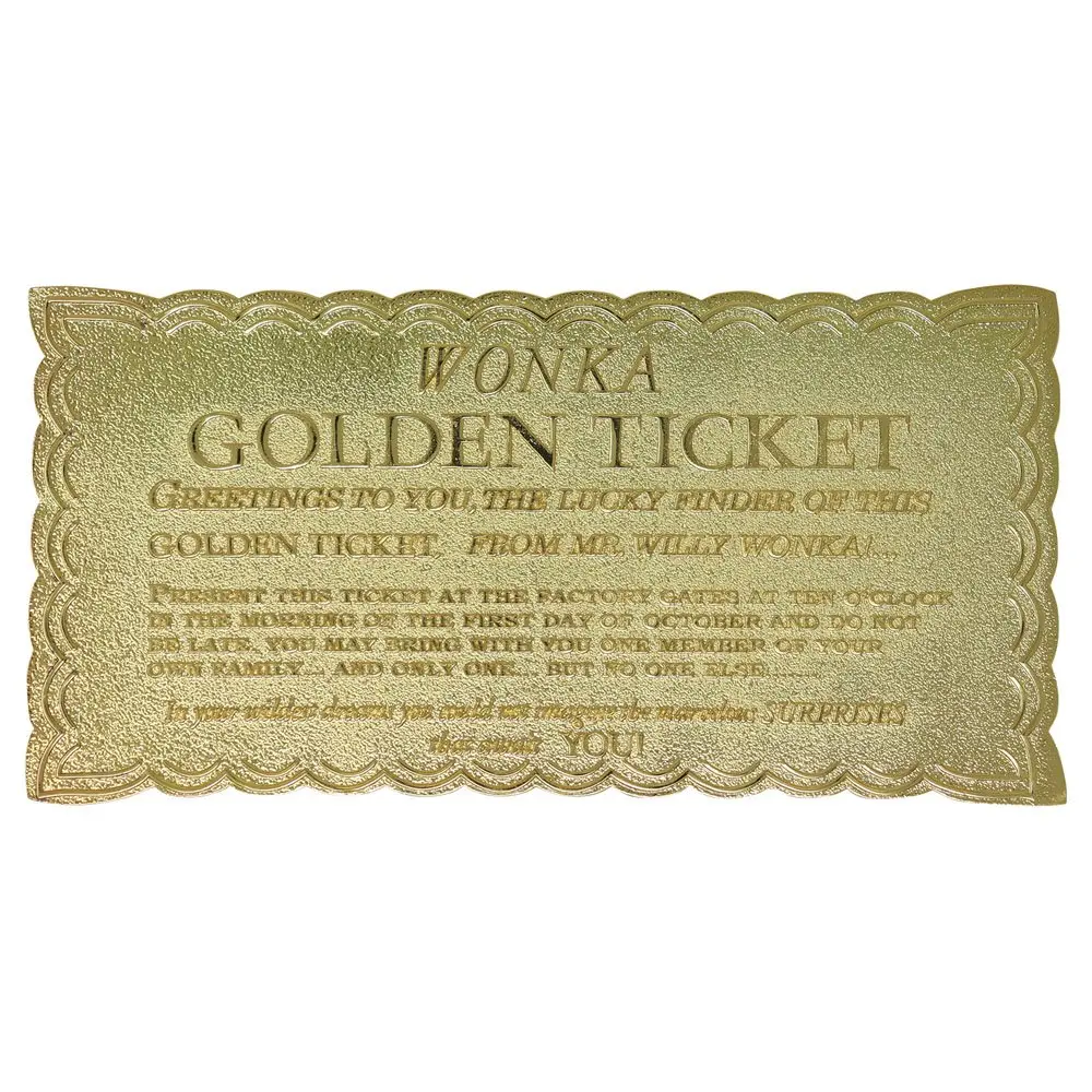 Charlie und die Schokoladenfabrik Replik Mini Golden Ticket Produktfoto