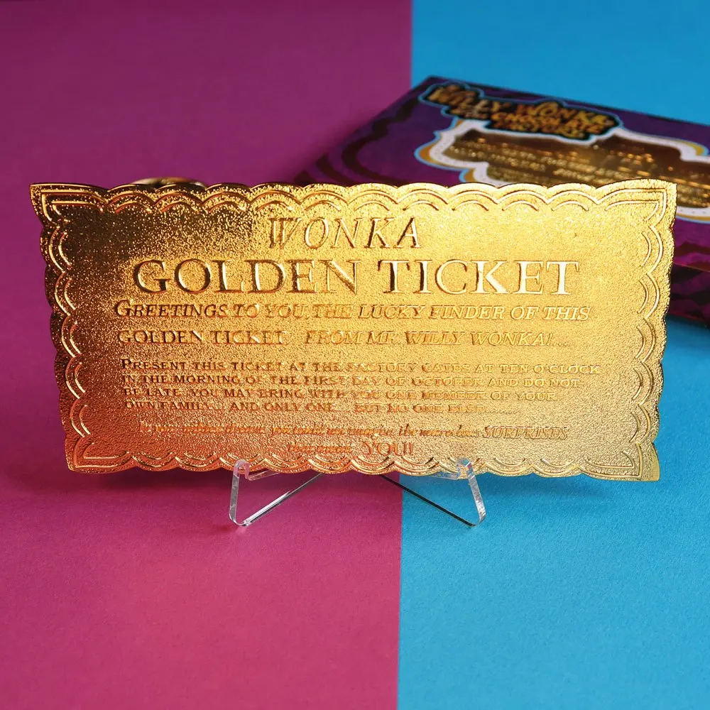 Charlie und die Schokoladenfabrik Replik Mini Golden Ticket Produktfoto