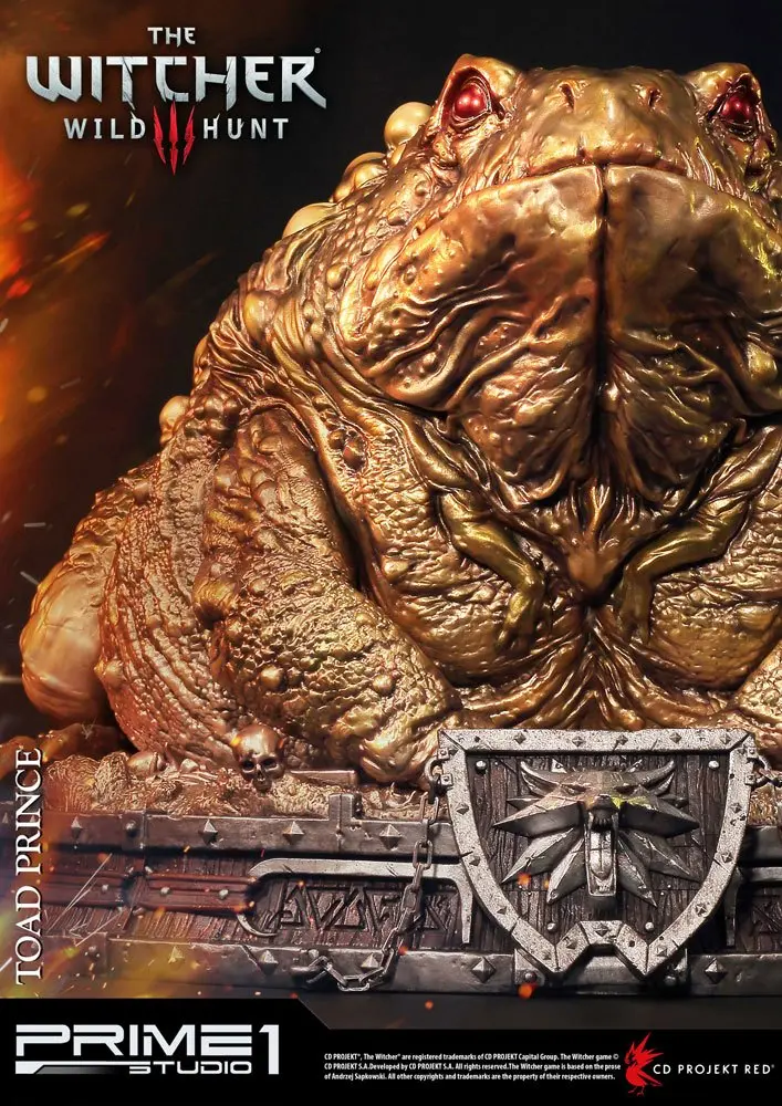 Witcher 3 Hearts of Stone Statue Krötenprinz von Oxenfurt Gold Ver. 34 cm Produktfoto