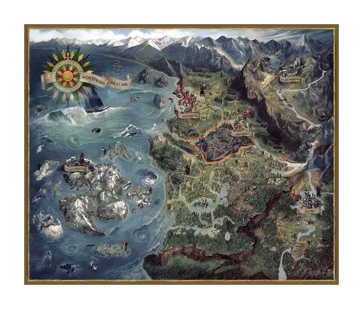 Witcher 3 Wild Hunt Puzzle Karte der Nördlichen Königreiche Produktfoto