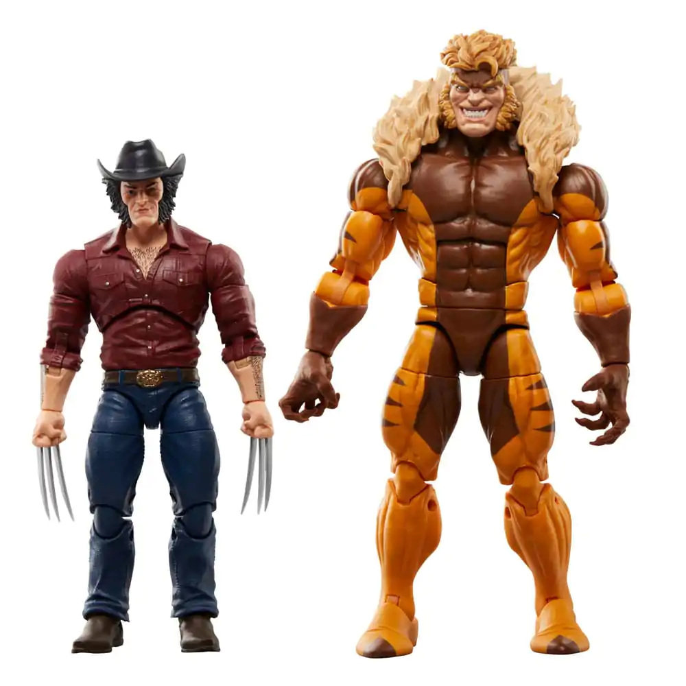 Wolverine 50th Anniversary Marvel Legends Actionfiguren 2er-Pack Marvel's Logan &amp; Sabretooth 15 cm Produktfoto