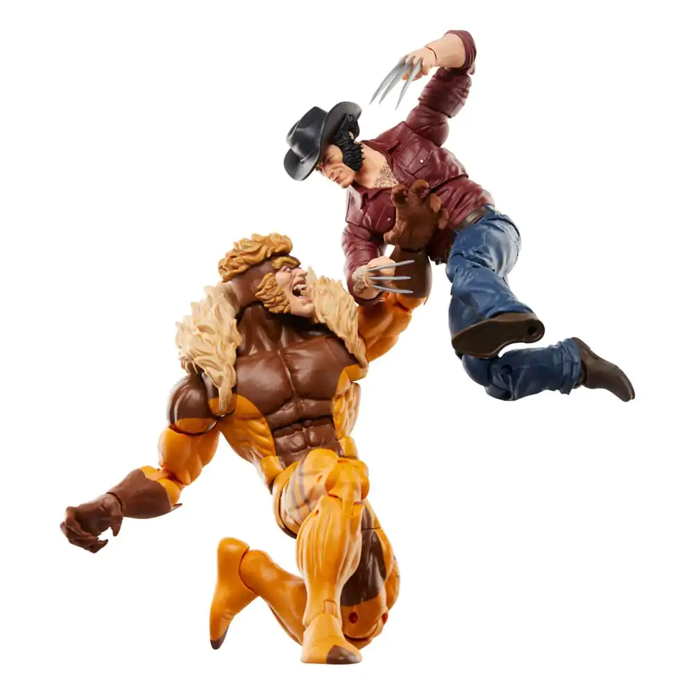 Wolverine 50th Anniversary Marvel Legends Actionfiguren 2er-Pack Marvel's Logan &amp; Sabretooth 15 cm Produktfoto