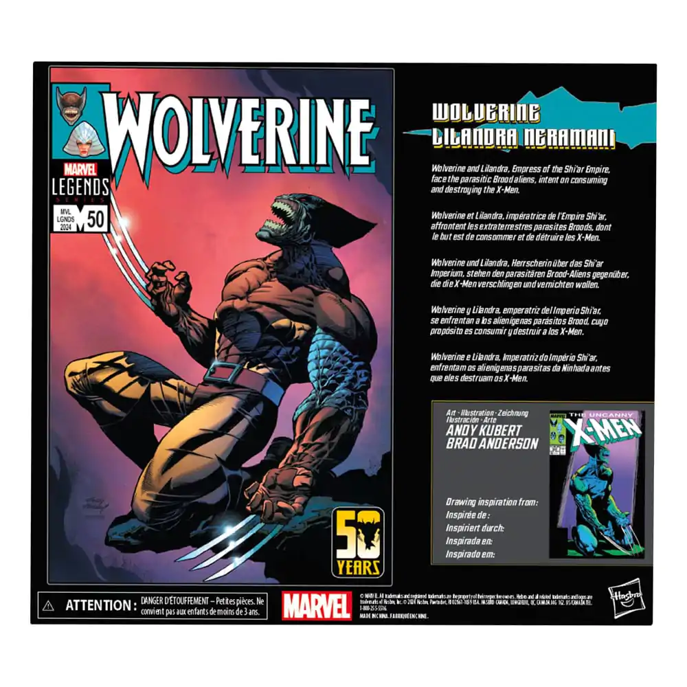 Wolverine 50th Anniversary Marvel Legends Actionfiguren 2er-Pack Wolverine & Lilandra Neramani 15 cm termékfotó