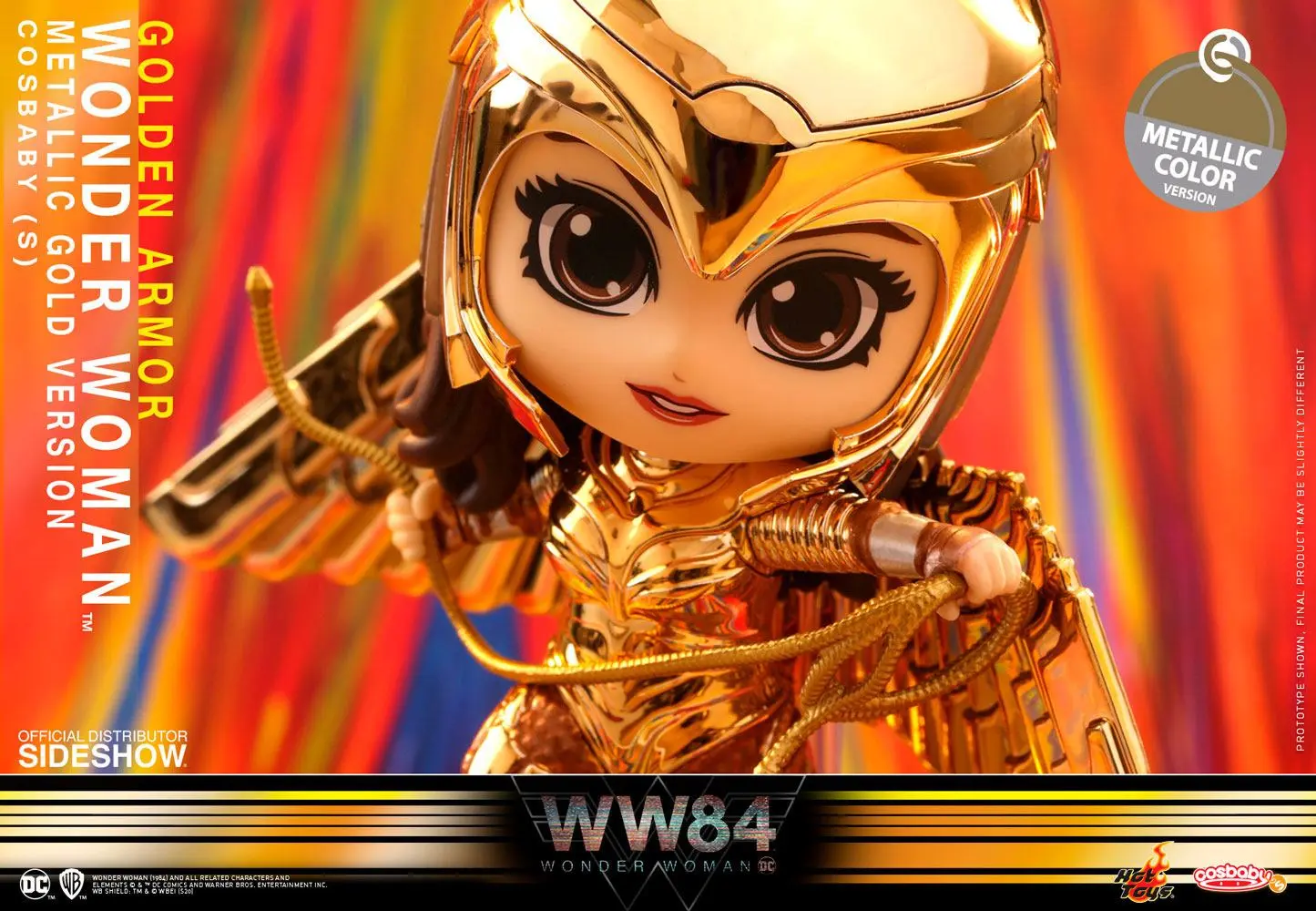 Wonder Woman 1984 Cosbaby (S) Minifigur Golden Armor Wonder Woman (Metallic Gold Version) 10 cm termékfotó