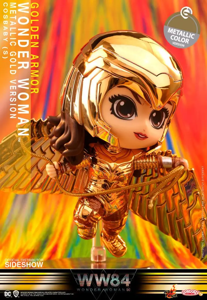 Wonder Woman 1984 Cosbaby (S) Minifigur Golden Armor Wonder Woman (Metallic Gold Version) 10 cm termékfotó