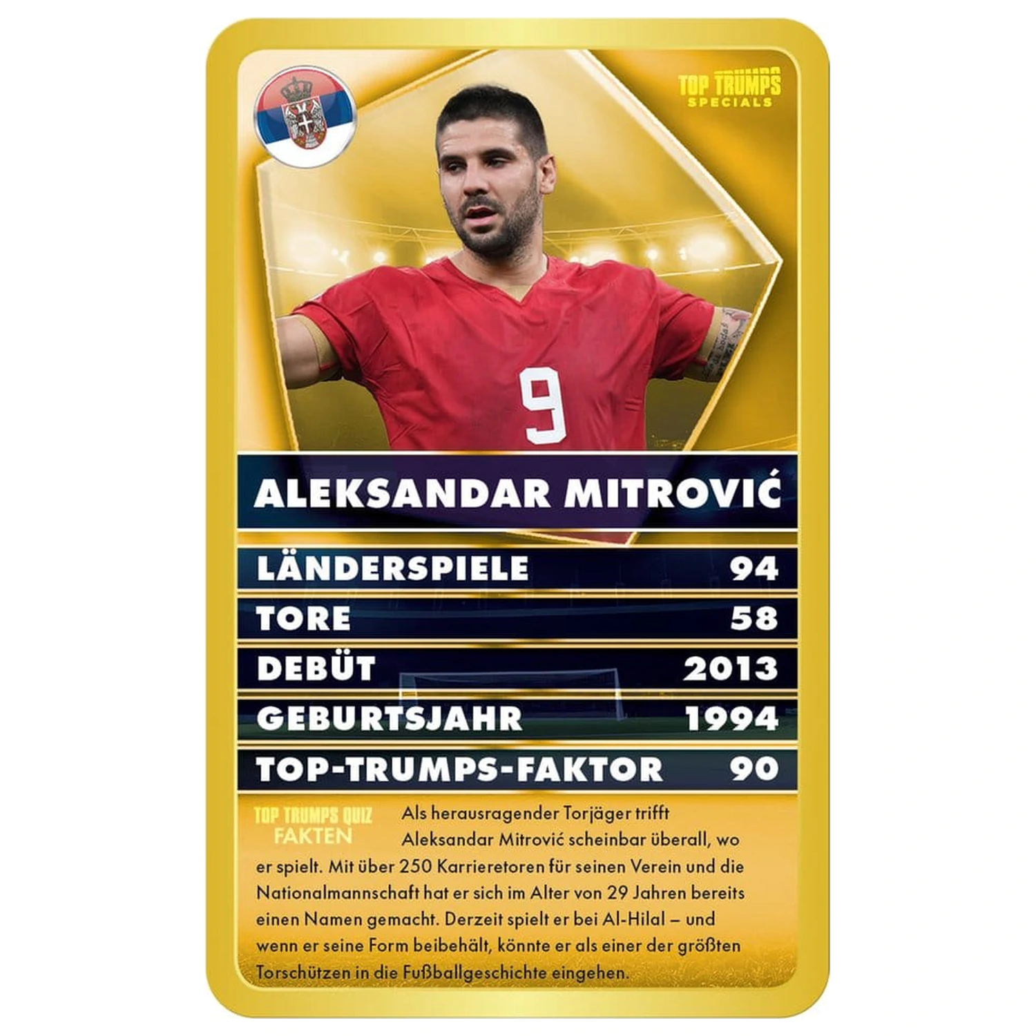 World Football Stars 6 Karten-Spiel Top Trumps *German Version* Produktfoto