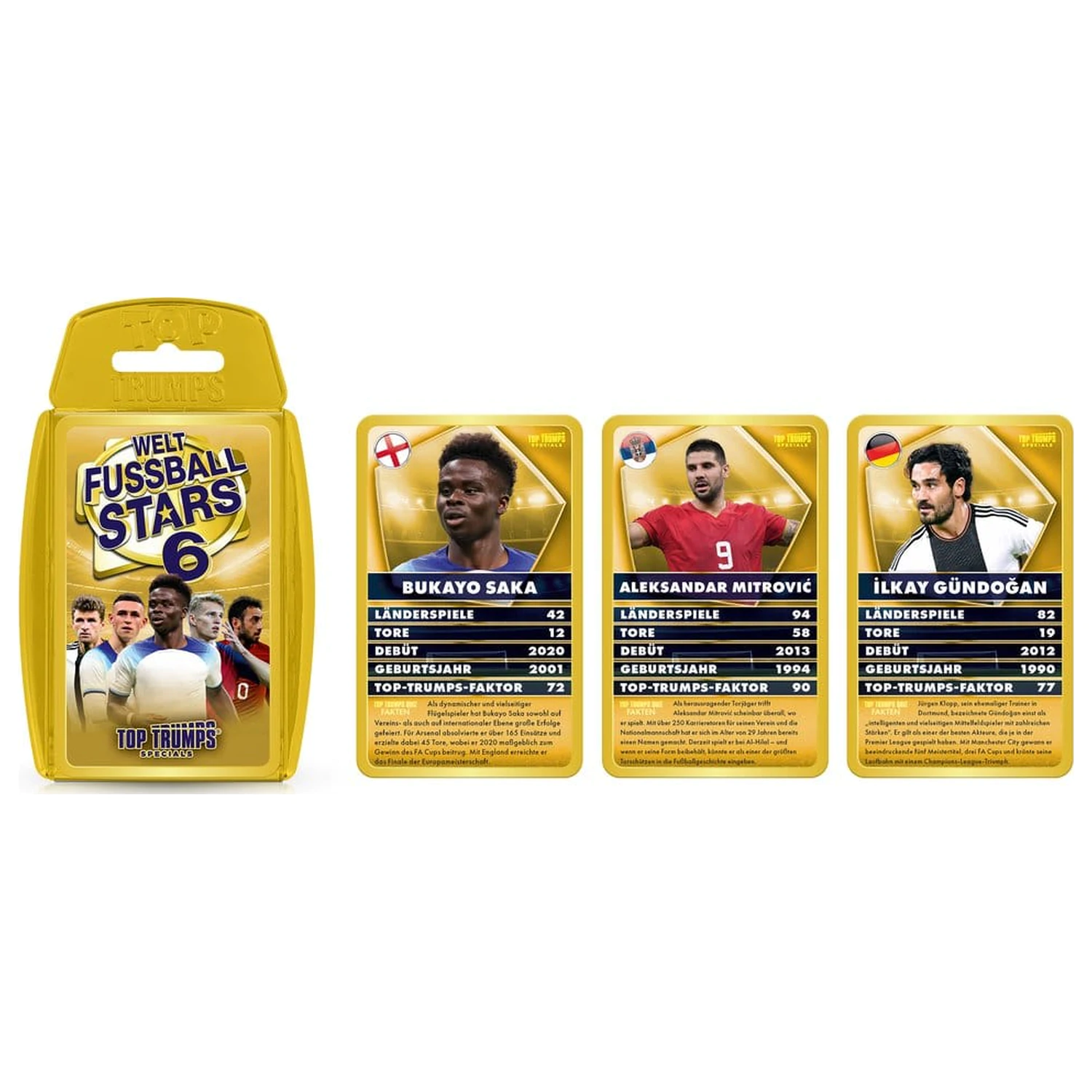 World Football Stars 6 Karten-Spiel Top Trumps *German Version* Produktfoto