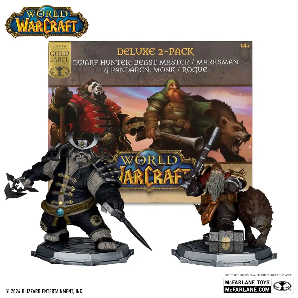 World of Warcraft PVC Statuen 2er-Pack 1/12 Dwarf Hunter: Beast Master & Pandaren: Monk (Gold Label) 15 cm termékfotó