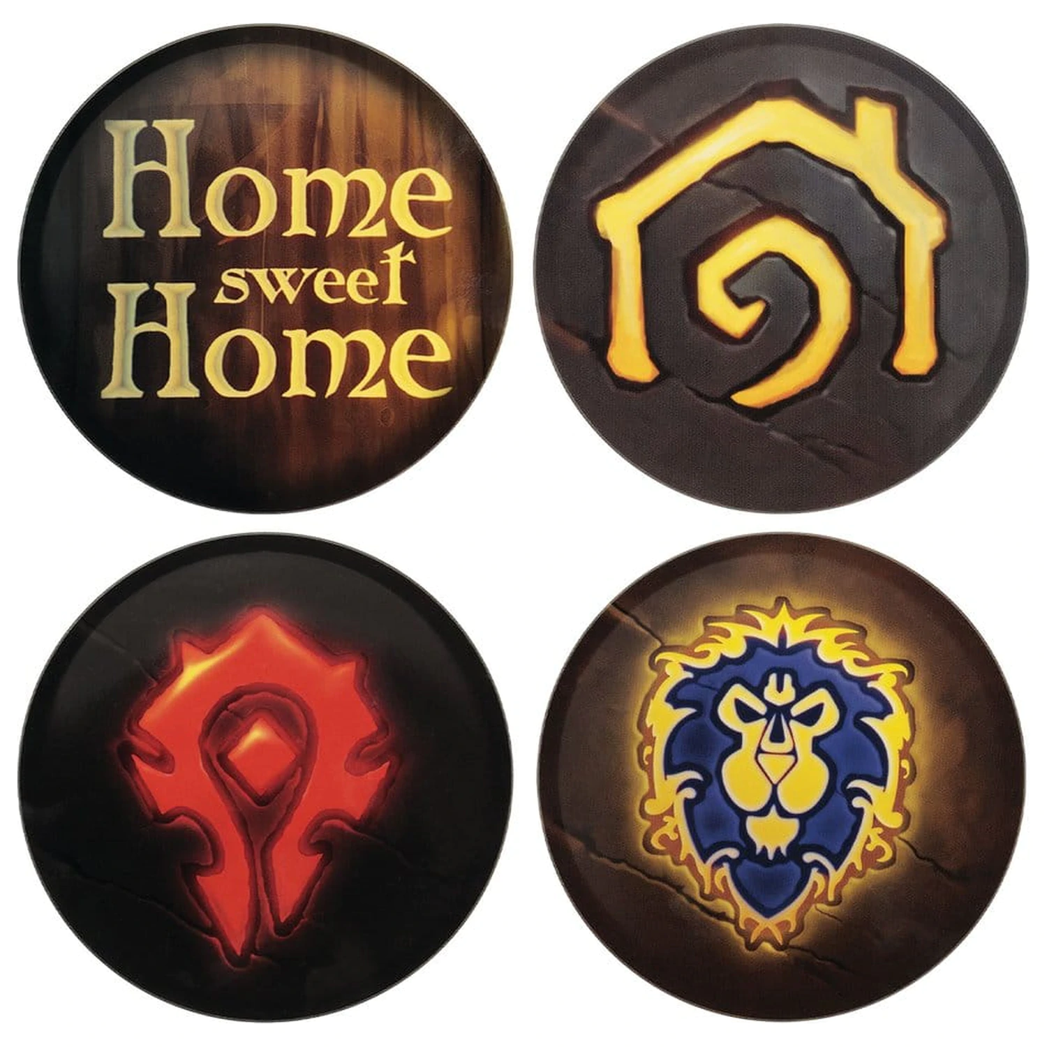 World of Warcraft Untersetzer 4er-Pack bedrucktes Metall Produktfoto