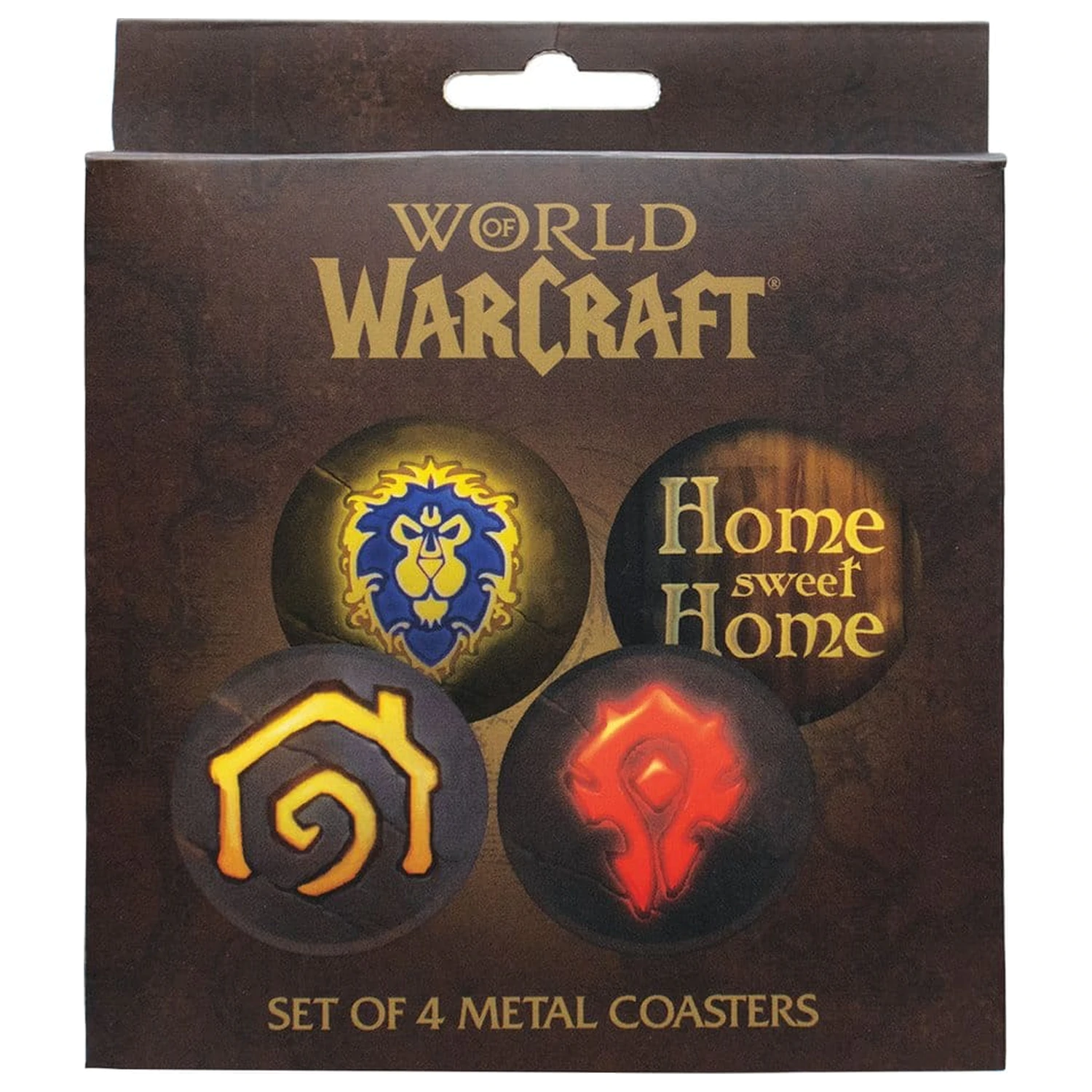 World of Warcraft Untersetzer 4er-Pack bedrucktes Metall Produktfoto