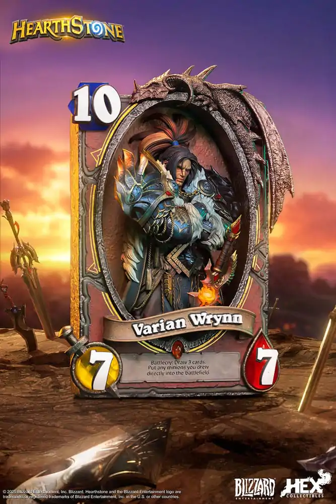 Hearthstone 3D Kunst-Rahmen-Statue Varian Wrynn 31 cm Produktfoto
